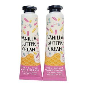 2 VANILLA BUTTERCREAM Bath & Body Works 1oz each Shea Butter Hand Cream Set NEW